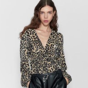 Zara leopard blouse